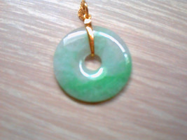 Vintage 18CT Gold Mounted Chinese Jade Disk Pendant - £706.10 GBP