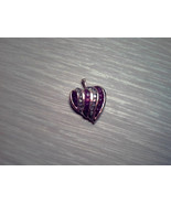 SUPERB Vintage 14K Ruby &amp; Diamond HEART Drop Pendant! - £509.81 GBP