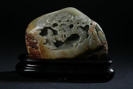 Chinese Celadon, Russet And Chocolate Jade Boulder. - 6 1/2 in. long. - $1,870.99