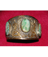 Chinese Jadeite Jade Inlaid Bangle Bracelet - £503.75 GBP