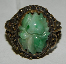Chinese Republic Period Ring with green jadeite stone - £442.45 GBP