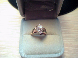 10K Exquisite DIAMOND Ring Enamel 3.8g Scrap Wear - £265.39 GBP