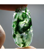 Genuine Jadeite Jade (Type A) 16.45 ct Dark Green Ruyi Pendant - £137.88 GBP