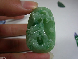 Certified 100% Natural A Grade Green Jade *(老坑) / Icy Jadeite &quot;Dragon&quot; Lucky Pen - £256.58 GBP