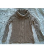 Jeanne Pierre Women Beige Cable Knit Cowl Neck Long Sleeve Sweater Small... - €6,87 EUR