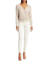 L&#39;agence amber long sleeve wrap top in OATMEAL - £89.62 GBP