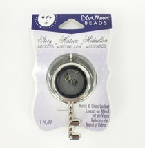 Blue Moon Beads 1Pc Story Locket Key Shape Silver Metal Glass Round Crystals DIY - £10.14 GBP