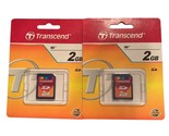 LOT OF 2 Transcend 2GB SD Flash Memory Card BRAND NEW. FREE SHIPPING - $18.69