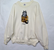 Vtg Crazy Shirts Hawaii B Kliban Cat Coffee Tea Meow Crew Neck Sweatshirt Sz L - £44.78 GBP