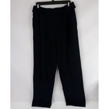 Halogen Women&#39;s Solid Black Pleated Dress Pants Slacks With Belt Size Small - £15.36 GBP