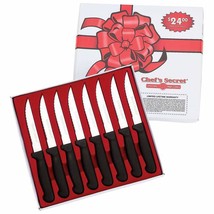 Chef&#39;s Secret 8pc 8-1/2&quot; Steak Knife Set, High-Performance, Stainless Steel -NEW - £10.43 GBP