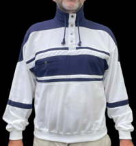 Vintage Greenline International Pullover Sweatshirt Mens Medium Stripe 80s 90s - £16.45 GBP