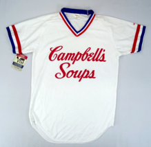 Vintage 80s Wilson Campbell&#39;s Soup Baseball Jersey Sz L Usa Made Graphic Rare - £30.61 GBP