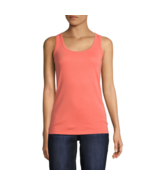 St. John&#39;s Bay Women&#39;s Scoop Neck Tank Top Size MEDIUM Coral 100% Cotton - $16.45 CAD