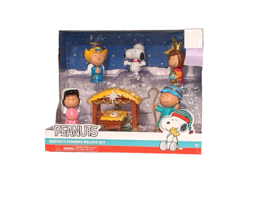 Peanuts Charlie Brown Christmas Nativity Deluxe Play Set Snoopy Lucy Sally Patty - £21.79 GBP