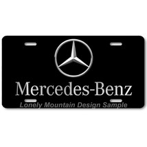 Mercedes-Benz Inspired Art Gray on Black FLAT Aluminum Novelty License Tag Plate - $17.99
