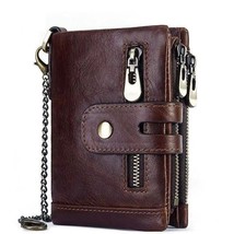 High Quality hide Leather Men Wallet Coin Purse Small Card Holder Wallet Vintage - £62.23 GBP