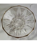 Vintage 12-Sided Clear Glass Candy Dish Stairstep/Ladder Design W/Gold RIM - $9.66