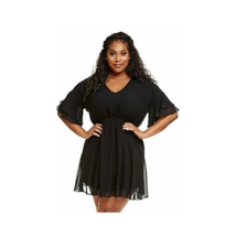 Fashion to Figure Femmes Grande Taille Adela Manches Volantes Robe Évasée, 3X - £23.73 GBP