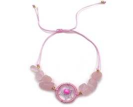 Mia Jewel Shop Woven Dream Catcher Chip Stone Adjustable Pull Tie Bracelet - Hea - £11.07 GBP