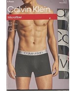 Calvin Klein 3 Men's Microfiber Trunks Large 36-38 Black  NP2213 - $29.99