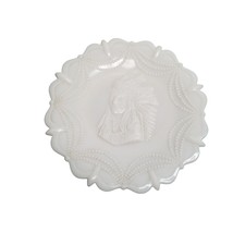 Westmoreland Milk Glass Specialty Indian Chief Plate Fort Necessity Uniontown - £46.45 GBP