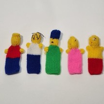 The Simpsons Handmade Knitted Finger Puppets Lot Homer Marge Bart Maggie Lisa - £23.10 GBP