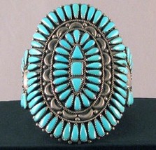 Vintage Zuni Petit Point Turquoise Cluster Bracelet, Quandelacy, c1960s, sz7.25 - £1,703.25 GBP