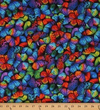 Cotton Multicolored Butterflies Butterfly Fabric Print by the Yard D775.90 - £12.04 GBP