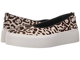 Calvin Klein Janie Calf Fur Leopard Spots Leather Slip-on Platform Shoes... - $48.74