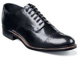 Stacy Adams Madison Men&#39;s Shoes Biscuit lace up Soft Leather Black 00012 - $116.99