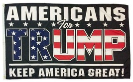 Trump 2024 4X6 Feet Flag Americans For Trump Black Banner Huge Size Maga - $50.99