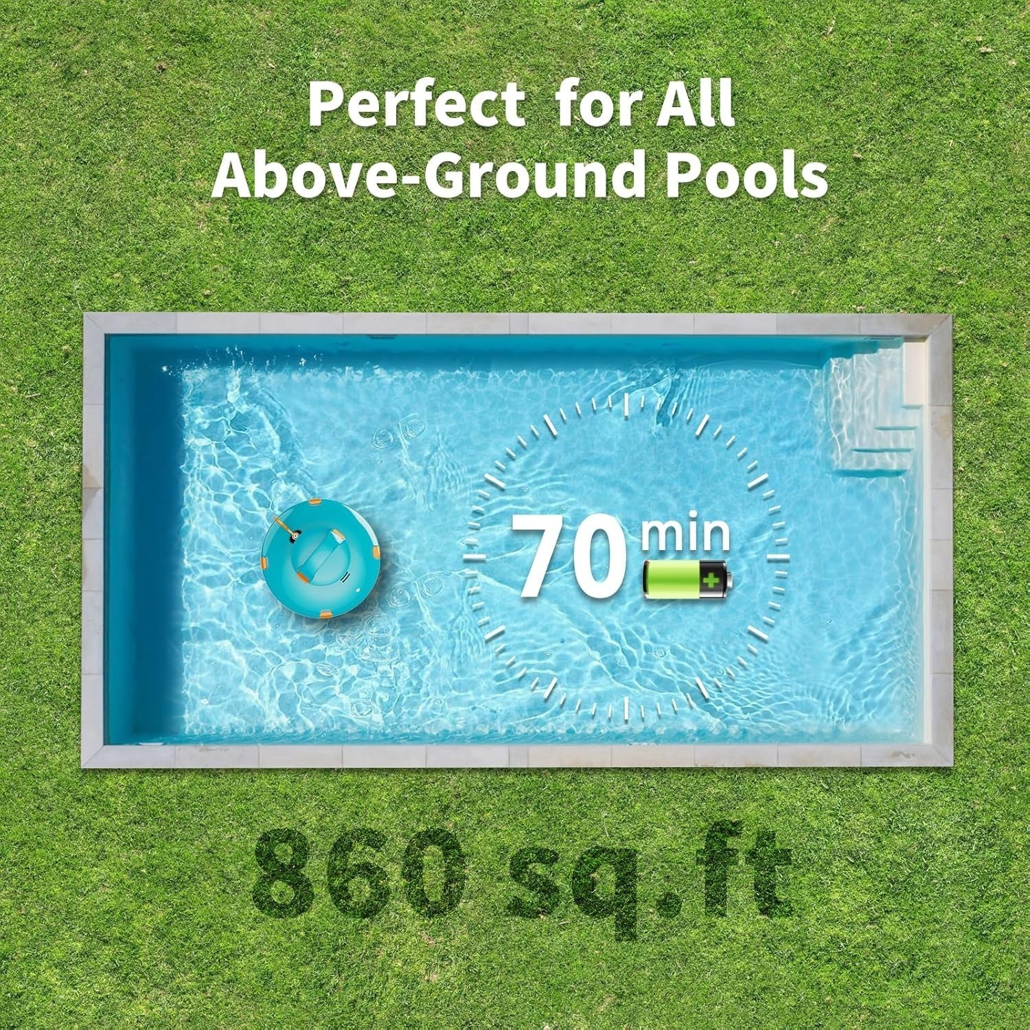 LVKE L1 Cordless Robotic Pool Cleaner, Pool Vacuum for Above Ground Pools Item image 3