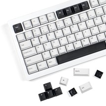 Bow Keycaps 168 Keys, Minimalist Style Black On White Keycaps, Double Shot Pbt C - £28.76 GBP