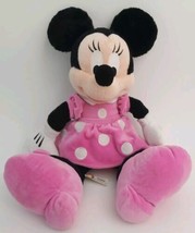 Minnie Mouse Oversized Stuffed Plush Animal Pink White Polka Dot 18&quot; Dis... - $184.83 MXN