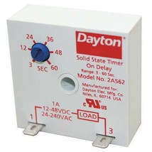 Dayton 2A562 Encapsulated Timer Relay, 1A, Solid State, Standards: Curus - $61.99