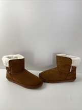 Ocean+Coast KRISTA Chestnut Fabric Faux Fur Lined Pull On Ankle Boots Women’s 10 - £15.54 GBP