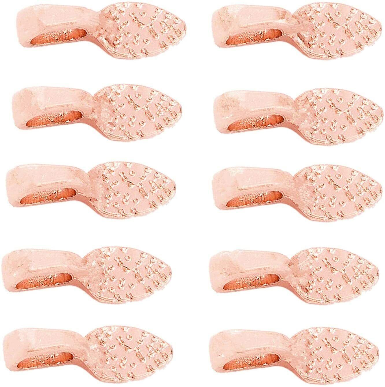10 Glue-On Jewelry Bails Rose Gold Setting For Tiles Findings 15mm Hang ... - $4.03
