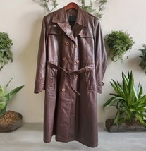 Vintage 1970’s Suburban BRISTOL Leather Brown Trench Streetwear Boho Ret... - £76.75 GBP