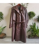 Vintage 1970’s Suburban BRISTOL Leather Brown Trench Streetwear Boho Ret... - $127.66 CAD