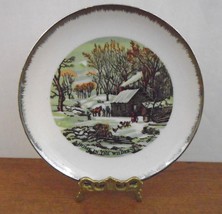 Currier & Ives "The Home in the Wilderness" Hanging Collectors Plate Japan - $8.90