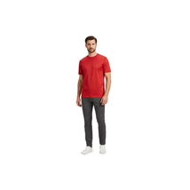 Men Dressy T-Shirt Log-In Uomo Soft Crew Neck Silky Short Sleeves 218 Red image 6