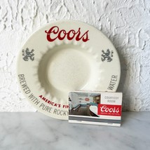Vintage Coors Ashtray Cream Ceramic and Matchbook America&#39;s Fine Light Beer - $28.45