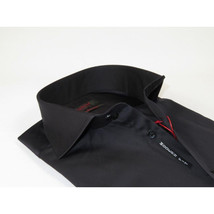Men Shirt AXXESS Turkey Egyptian Cotton High Collar French Cuffs 224-05 Black image 10