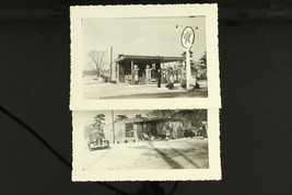 Vintage Black &amp; White Photo Lot TEXACO Oil Gas Station WW2 Era 1940s Gas Pumps - £13.89 GBP