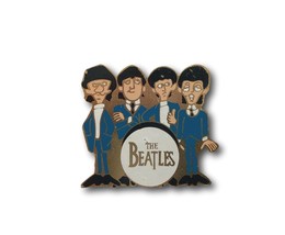 Beatles Blue Suits Pin Face - John Lennon Ringo George Harrison Paul McCartney - £20.17 GBP