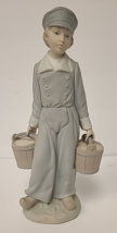 Lladro Retired Figurine #4811 Dutch Boy With Pails Holding Milk Buckets - £61.35 GBP