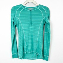 ATHLETA Long Sleeve Teal Athletic 3/4 Zip Pullover Size XS - £20.76 GBP