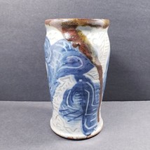 Rustic Hand Thrown Studio Art Stoneware Pottery Crock Utensil Holder Jar - £24.01 GBP