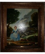 MAGNIFICENT OLD PAINTING SIGNED &quot;MARTINEZ DEL RIO&quot;. EXQUISITE FINE DETAILS. - $999.00